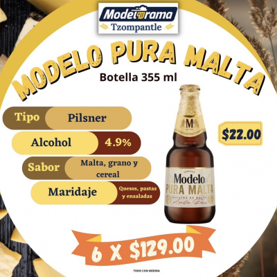 Modelo Pura Malta Botella 355ml